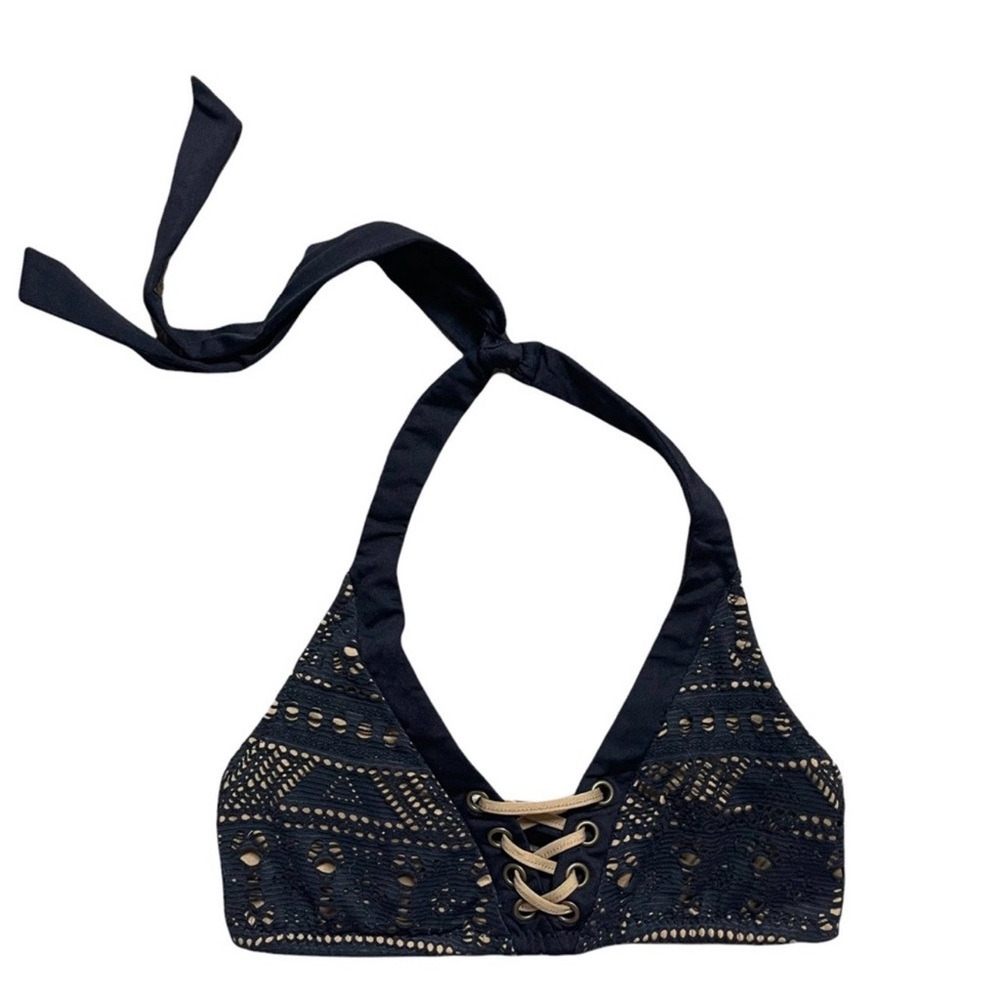 BECCA Black and Tan Halter Bikini